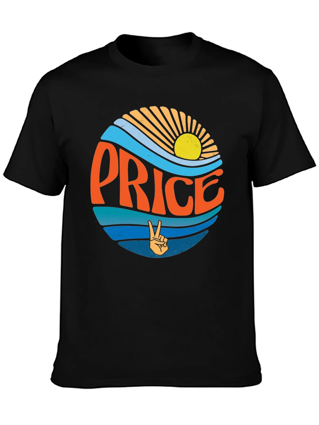 Retro Price T-Shirt - Sun Waves Peace Sign product image 3