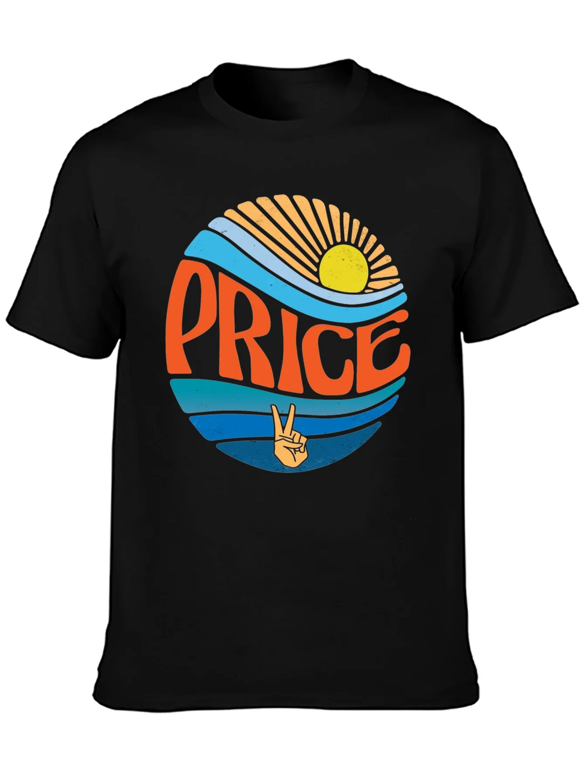 Retro Price T-Shirt - Sun Waves Peace Sign product image 3