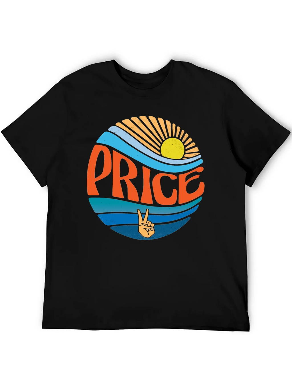 Retro Price T-Shirt - Sun Waves Peace Sign product image 5