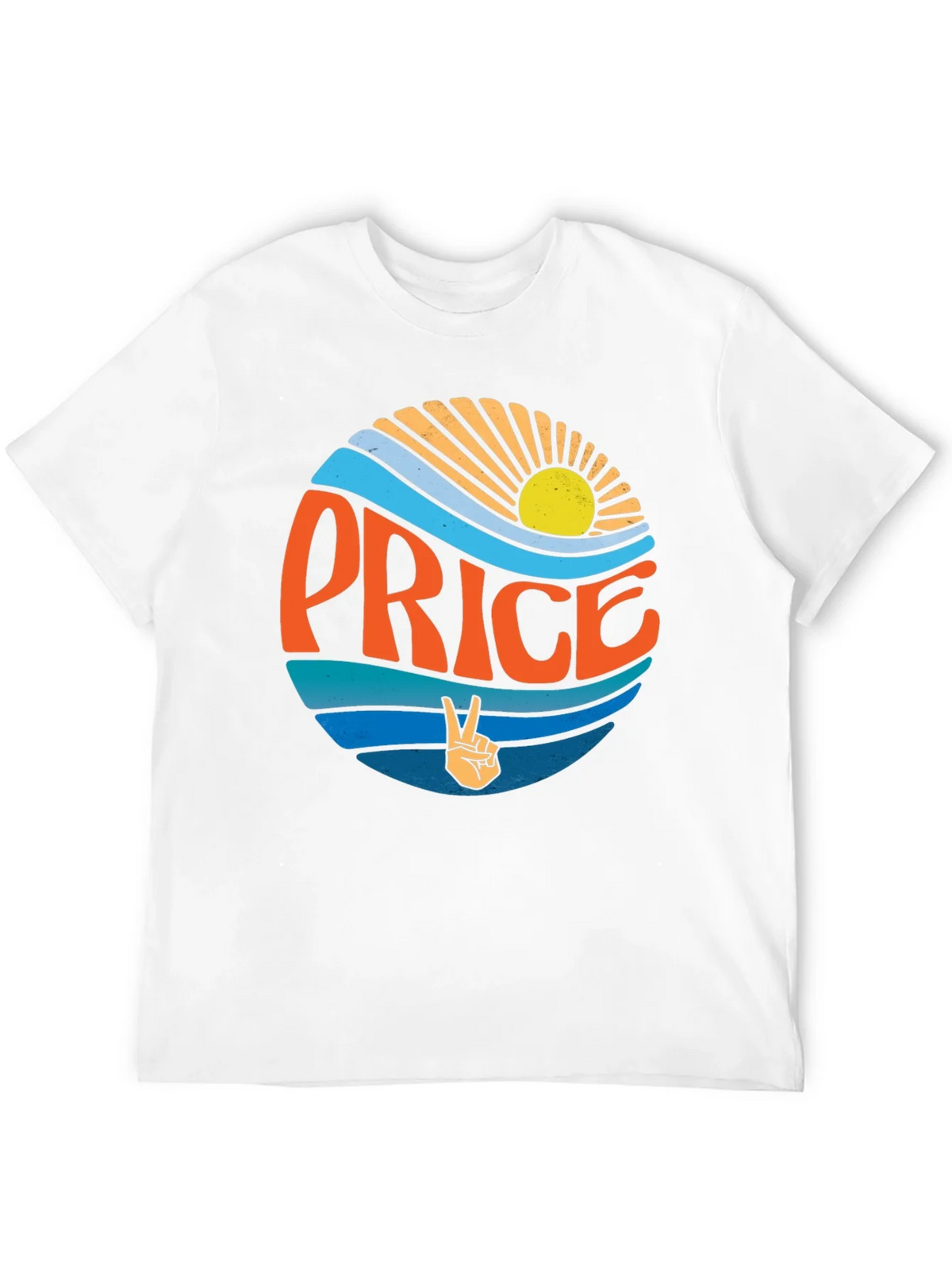 Retro Price T-Shirt - Sun Waves Peace Sign product image 11