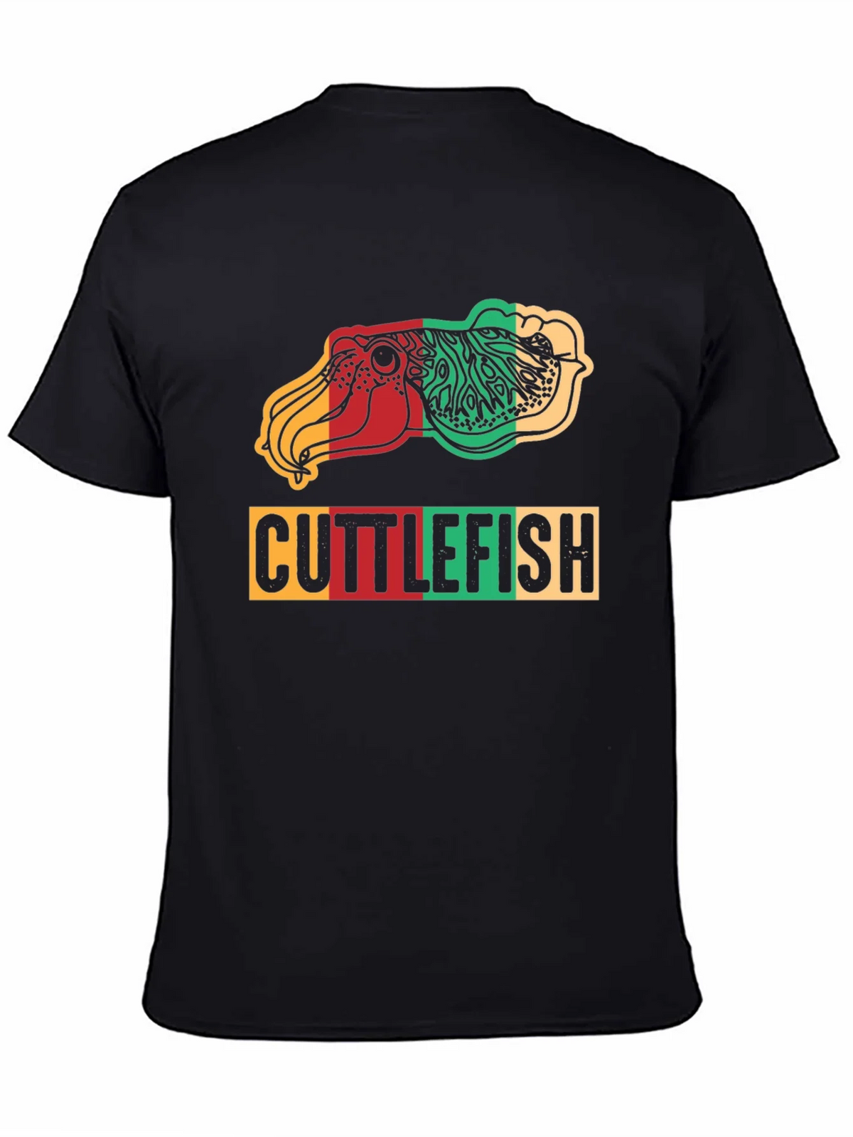 Cuttlefish Graphic Print Tee - Reggae Colors Black Shirt product image 4