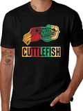 Cuttlefish Graphic Print Tee - Reggae Colors Black Shirt product image 1