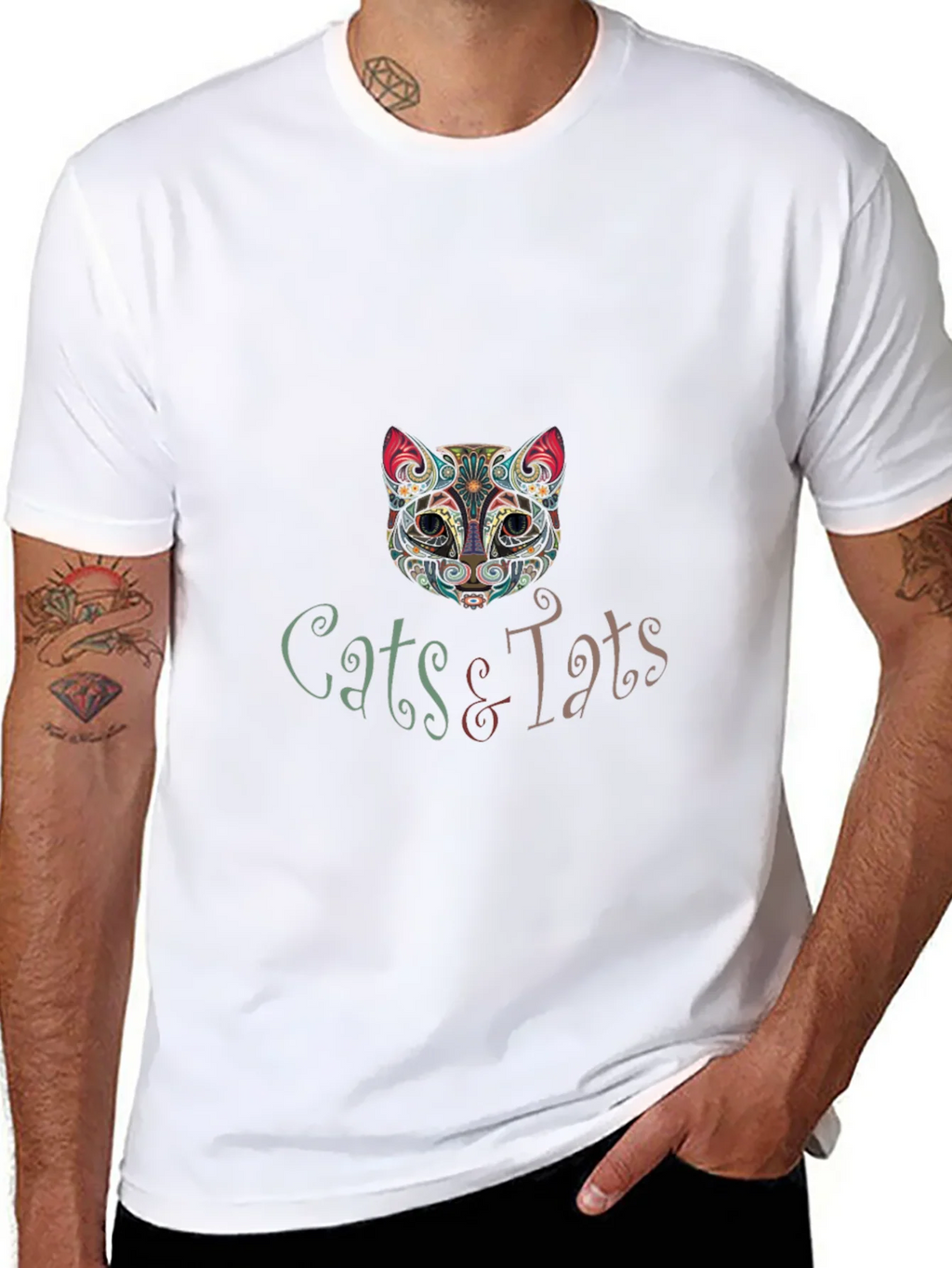 Cats & Tats Graphic T-Shirt - Unique Artistic Design product image 5
