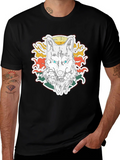 Wolf Graphic Print T-Shirt - Short Sleeve Black Tee product image 1