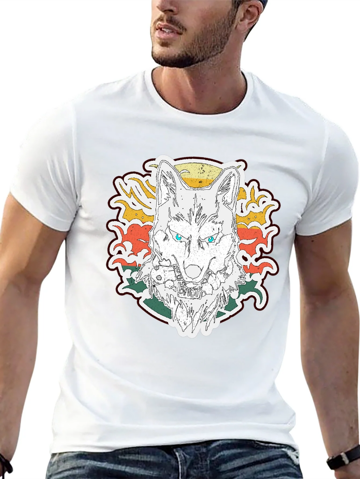 Wolf Graphic Print T-Shirt - Short Sleeve Black Tee product image 8
