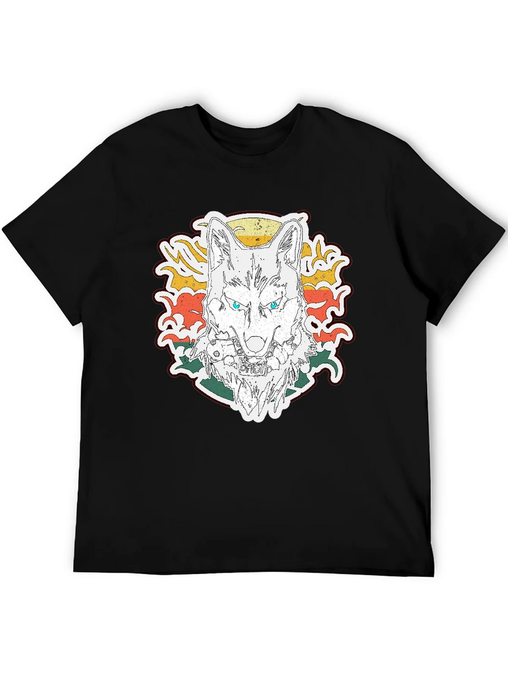 Wolf Graphic Print T-Shirt - Short Sleeve Black Tee product image 3