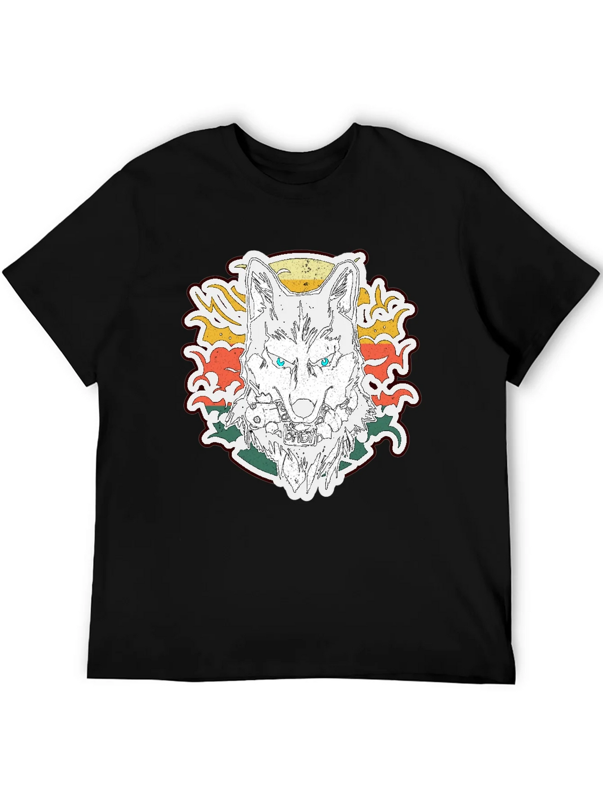 Wolf Graphic Print T-Shirt - Short Sleeve Black Tee product image 3