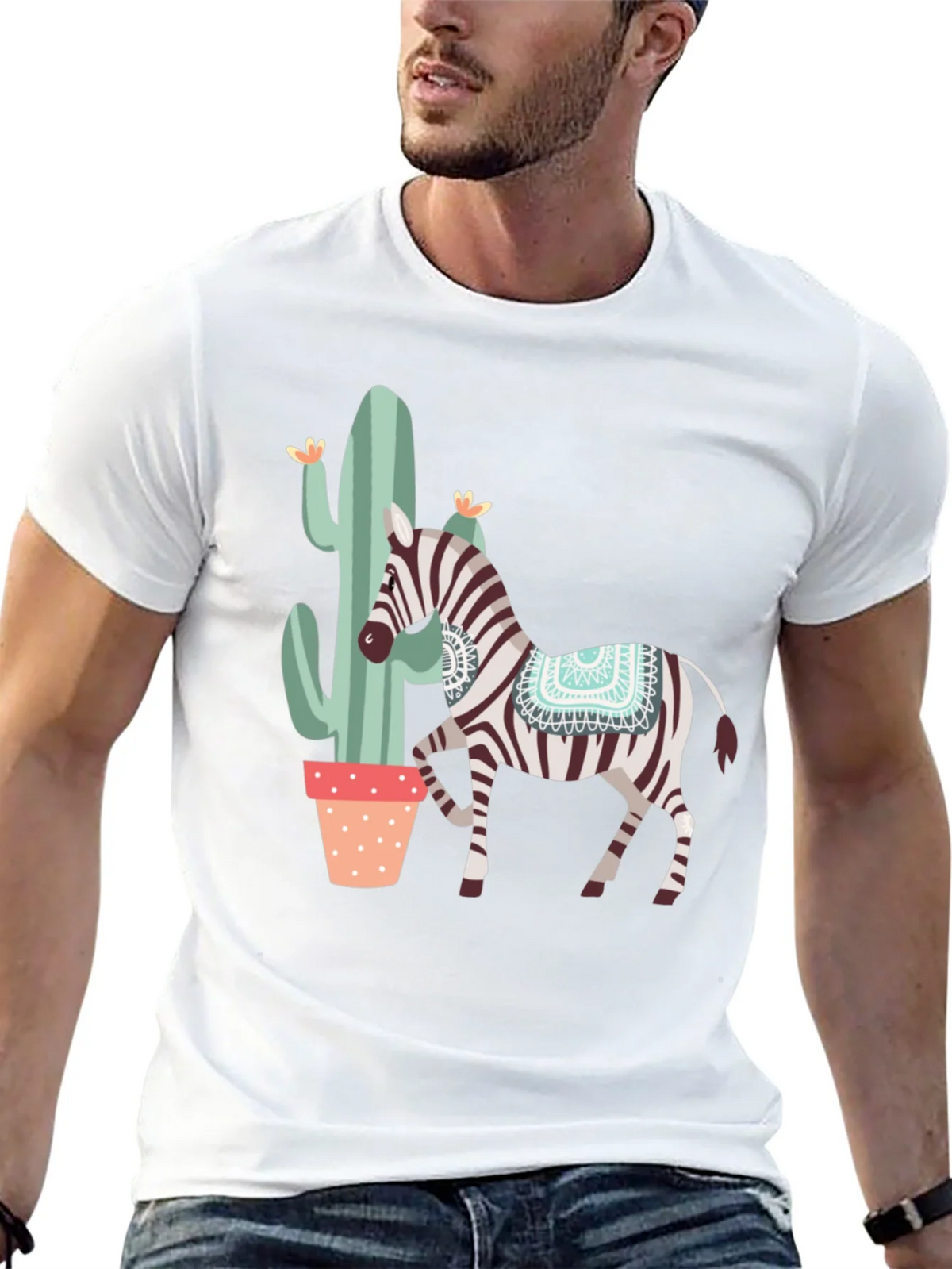 Zebra & Cactus Graphic T-Shirt product image 5