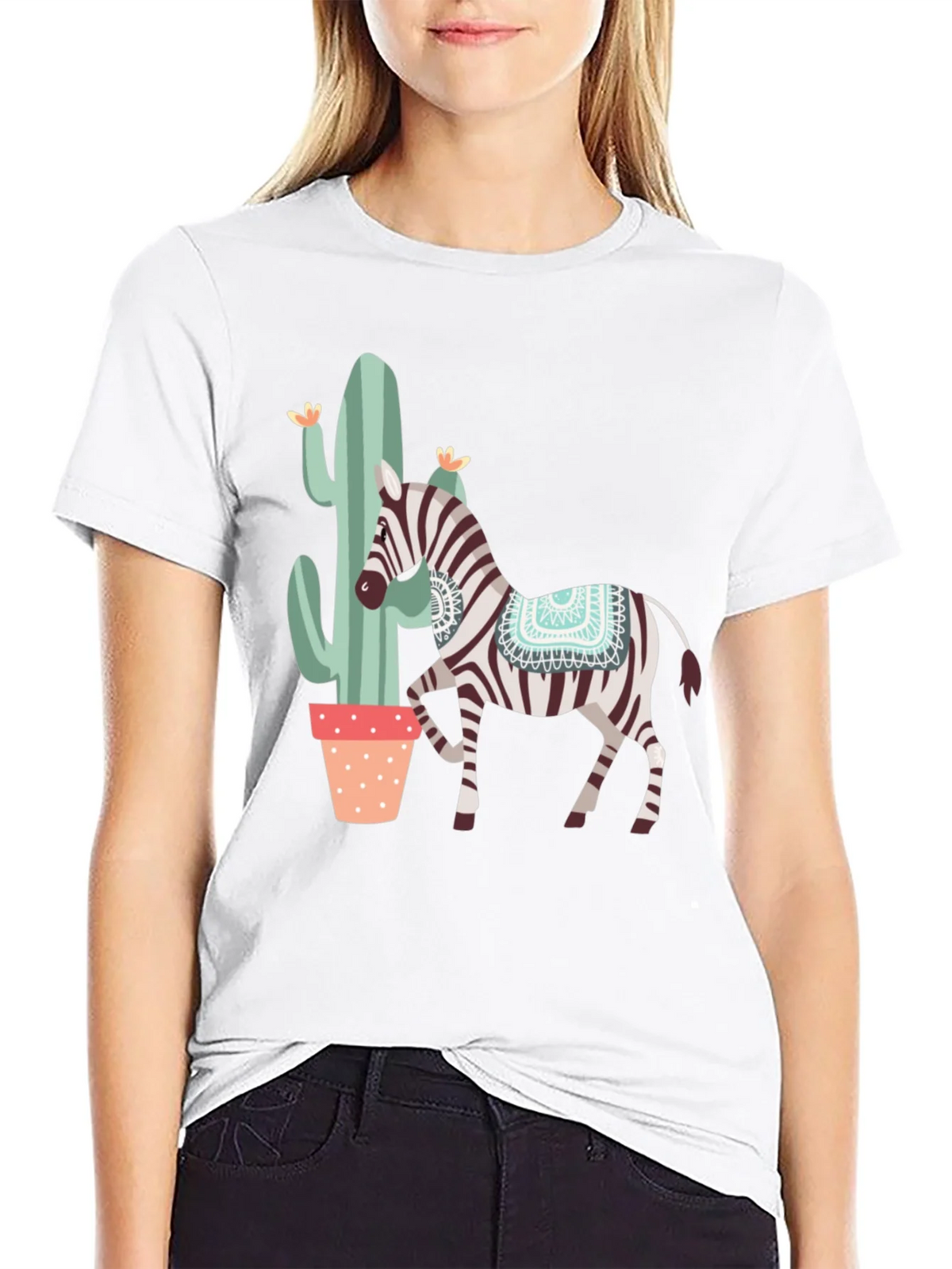 Zebra & Cactus Graphic T-Shirt product image 3