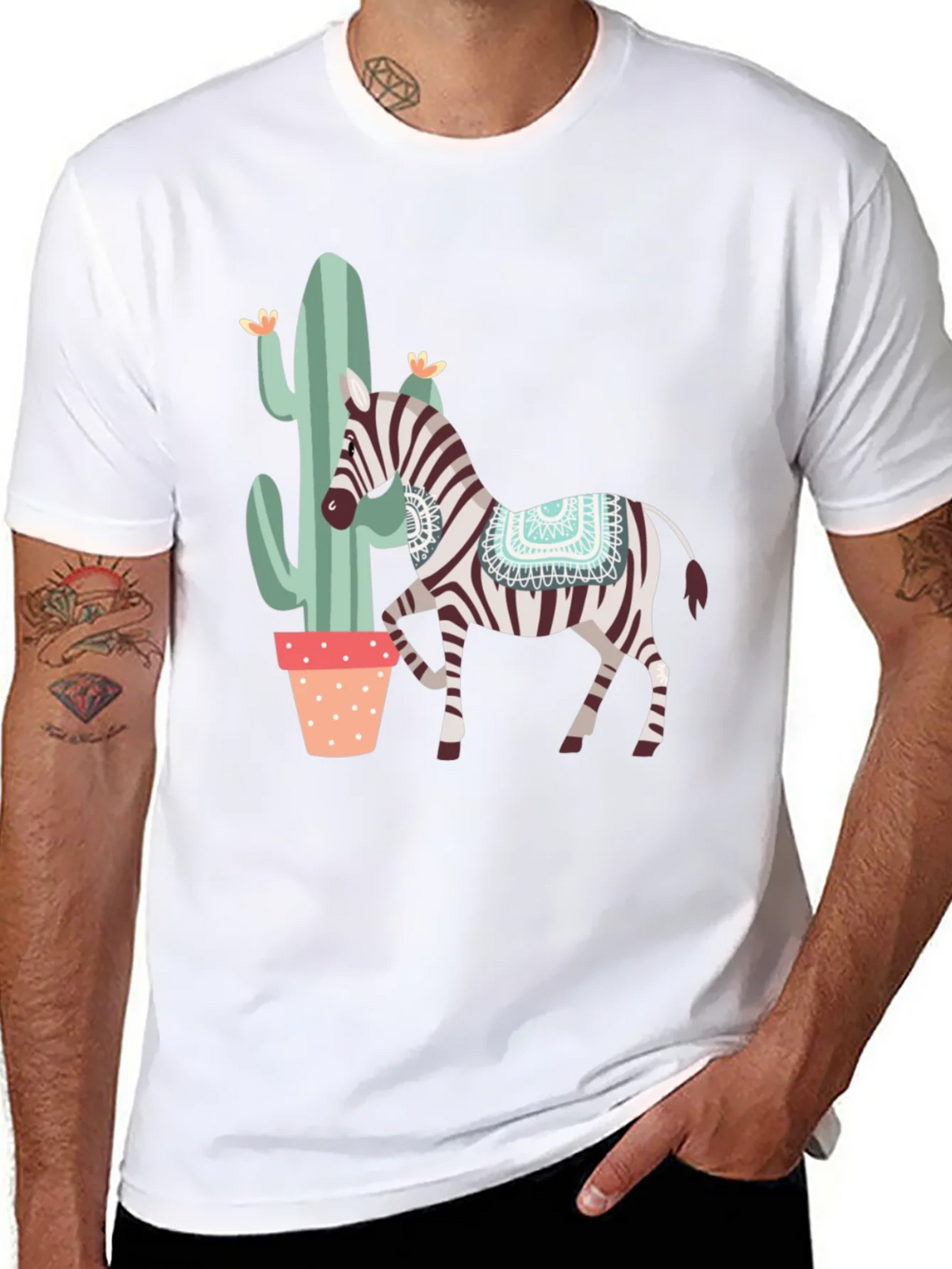 Zebra & Cactus Graphic T-Shirt product image 2
