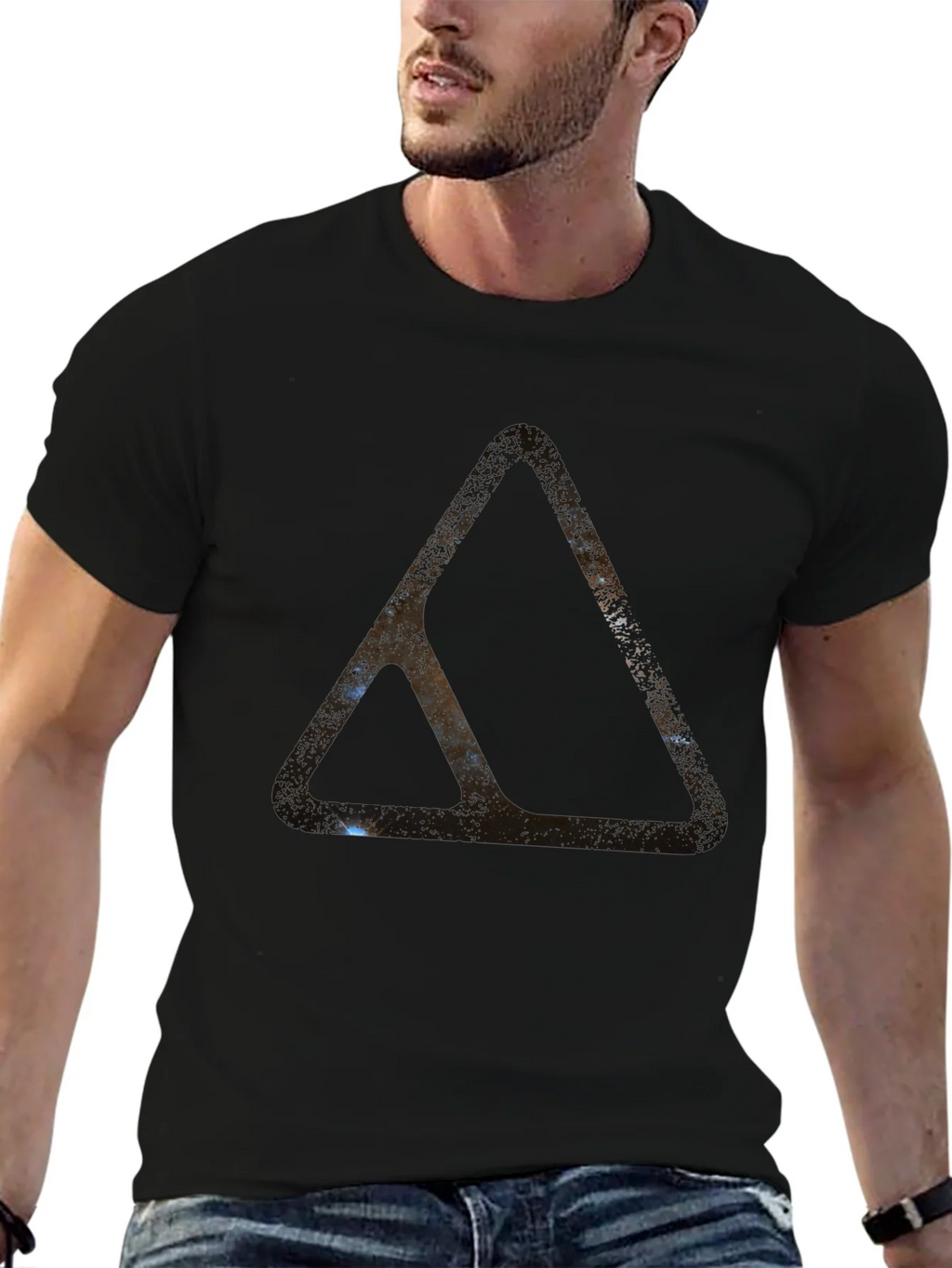 Abstract Triangle Graphic Black T-Shirt product image 6