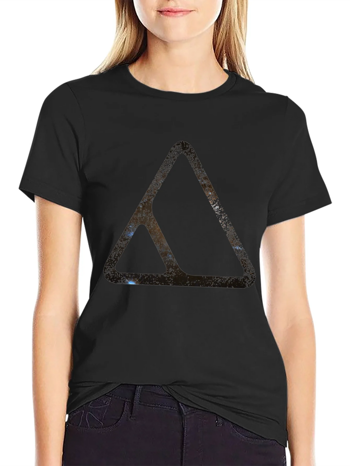 Abstract Triangle Graphic Black T-Shirt product image 2