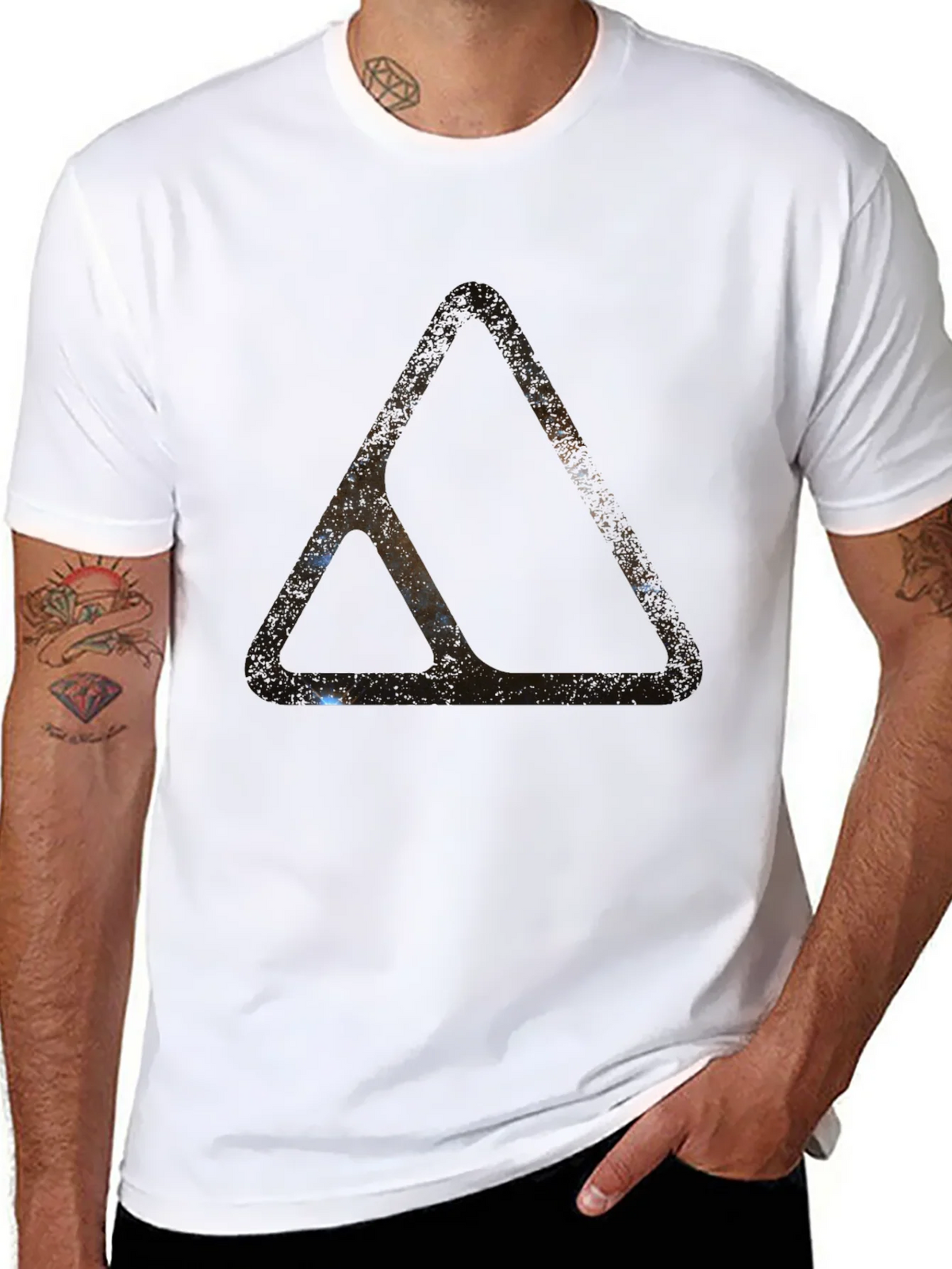 Abstract Triangle Graphic Black T-Shirt product image 7