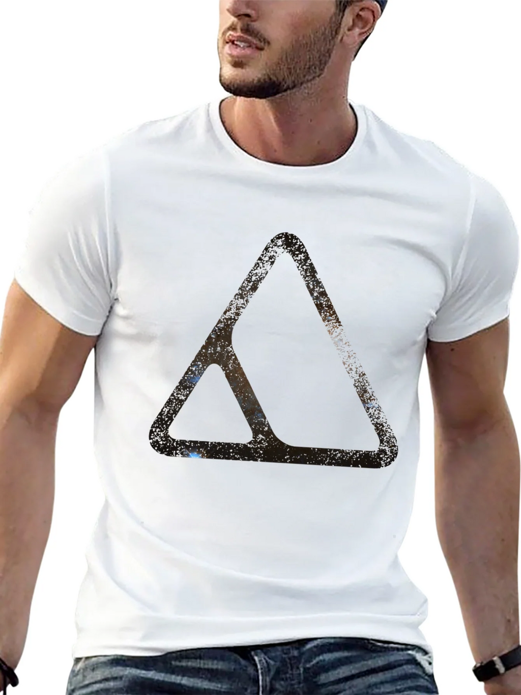 Abstract Triangle Graphic Black T-Shirt product image 12