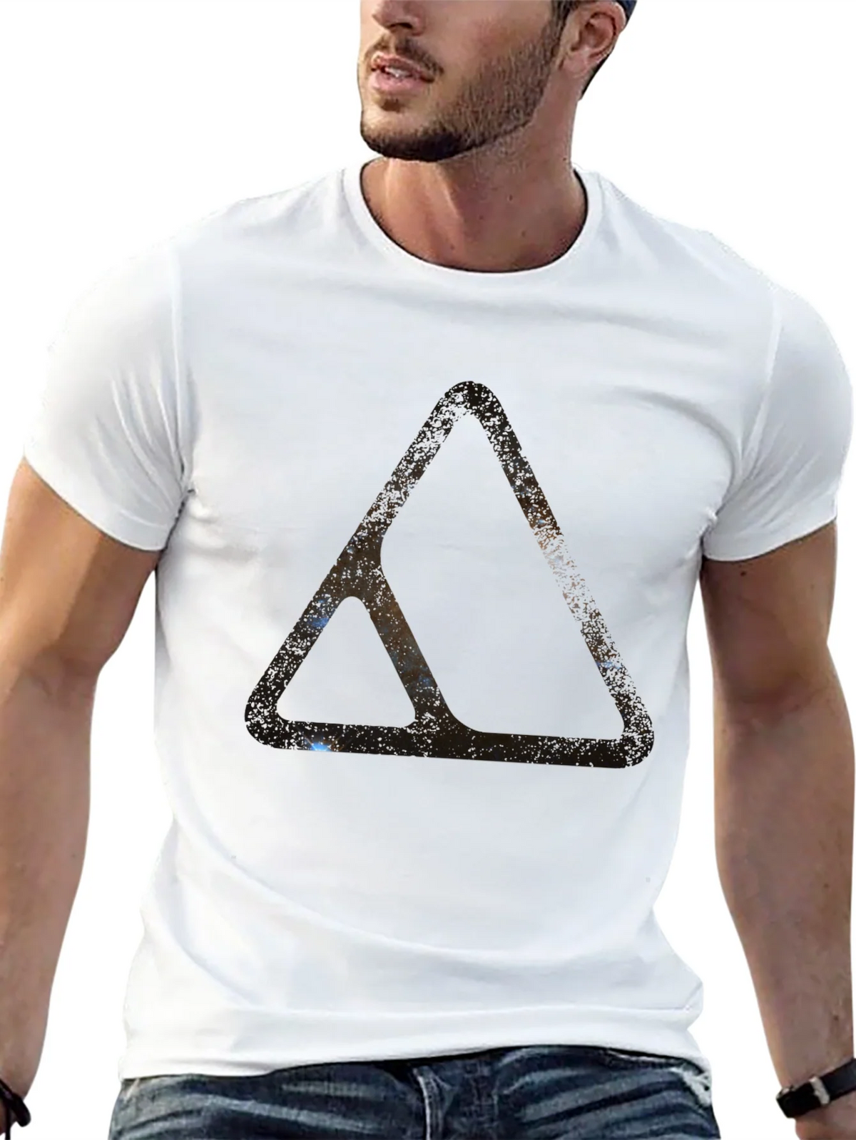Abstract Triangle Graphic Black T-Shirt product image 12