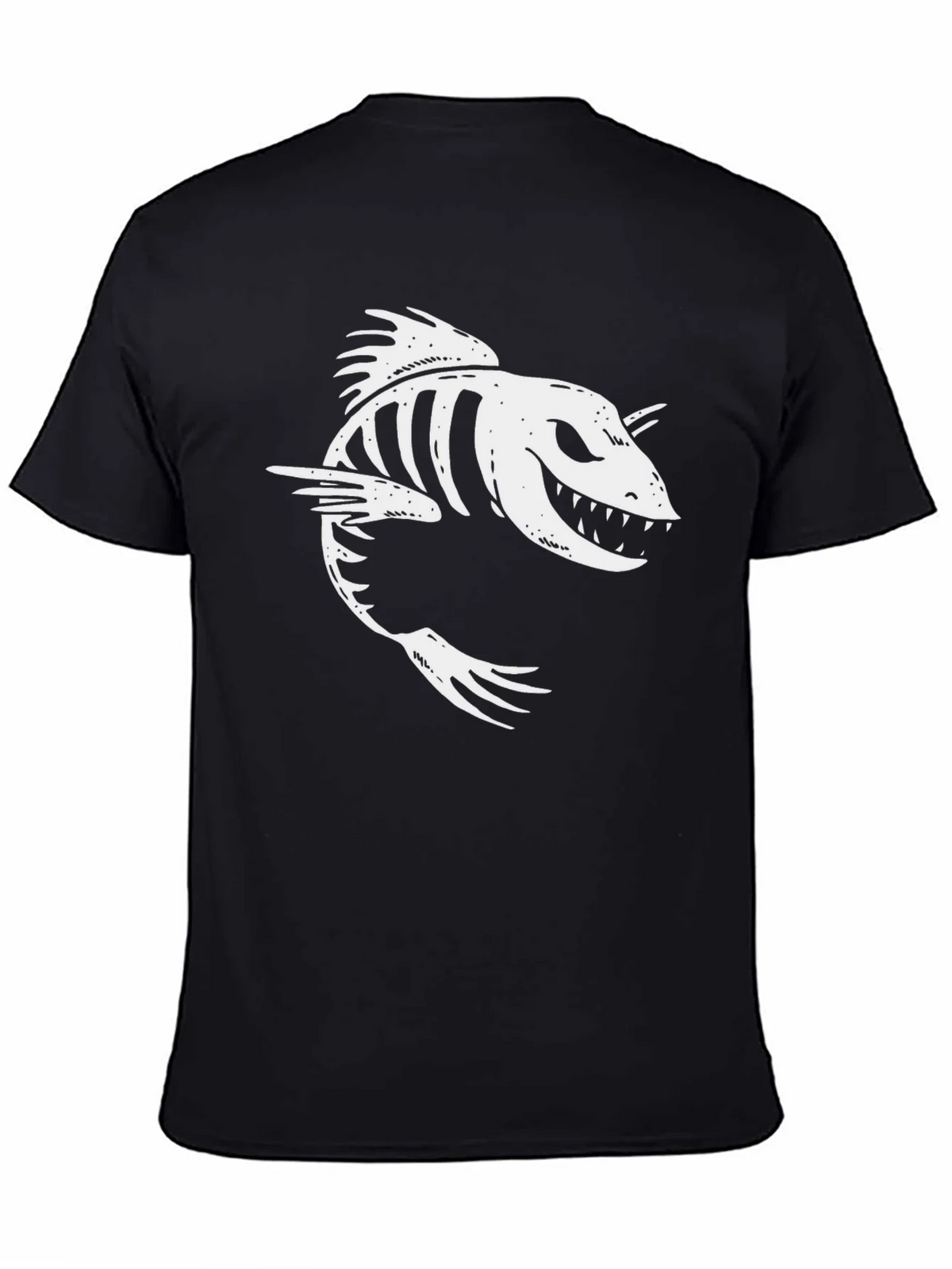 Creepy Fish Skeleton Graphic Tee - Mens Black T-Shirt product image 4