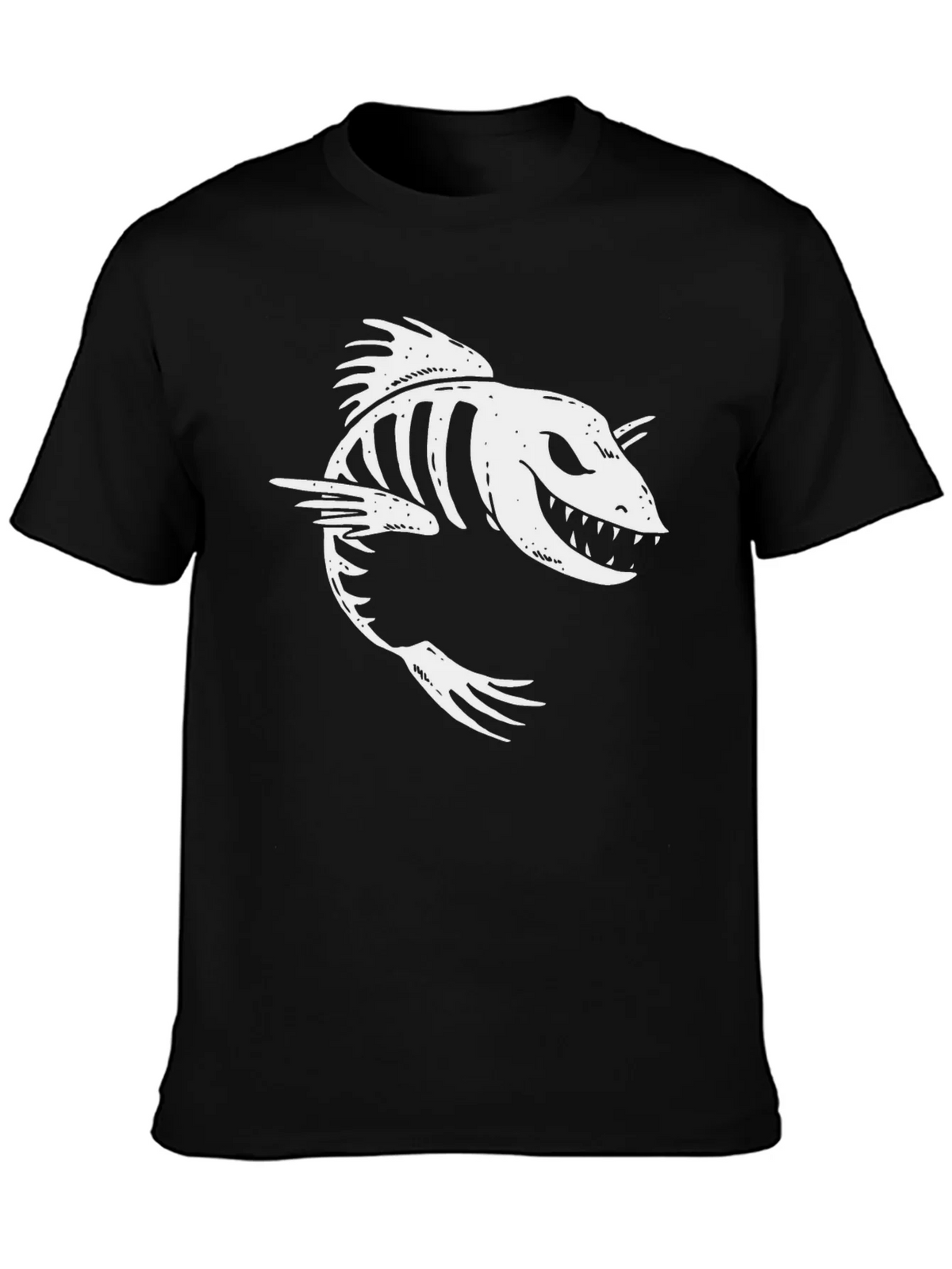 Creepy Fish Skeleton Graphic Tee - Mens Black T-Shirt product image 3
