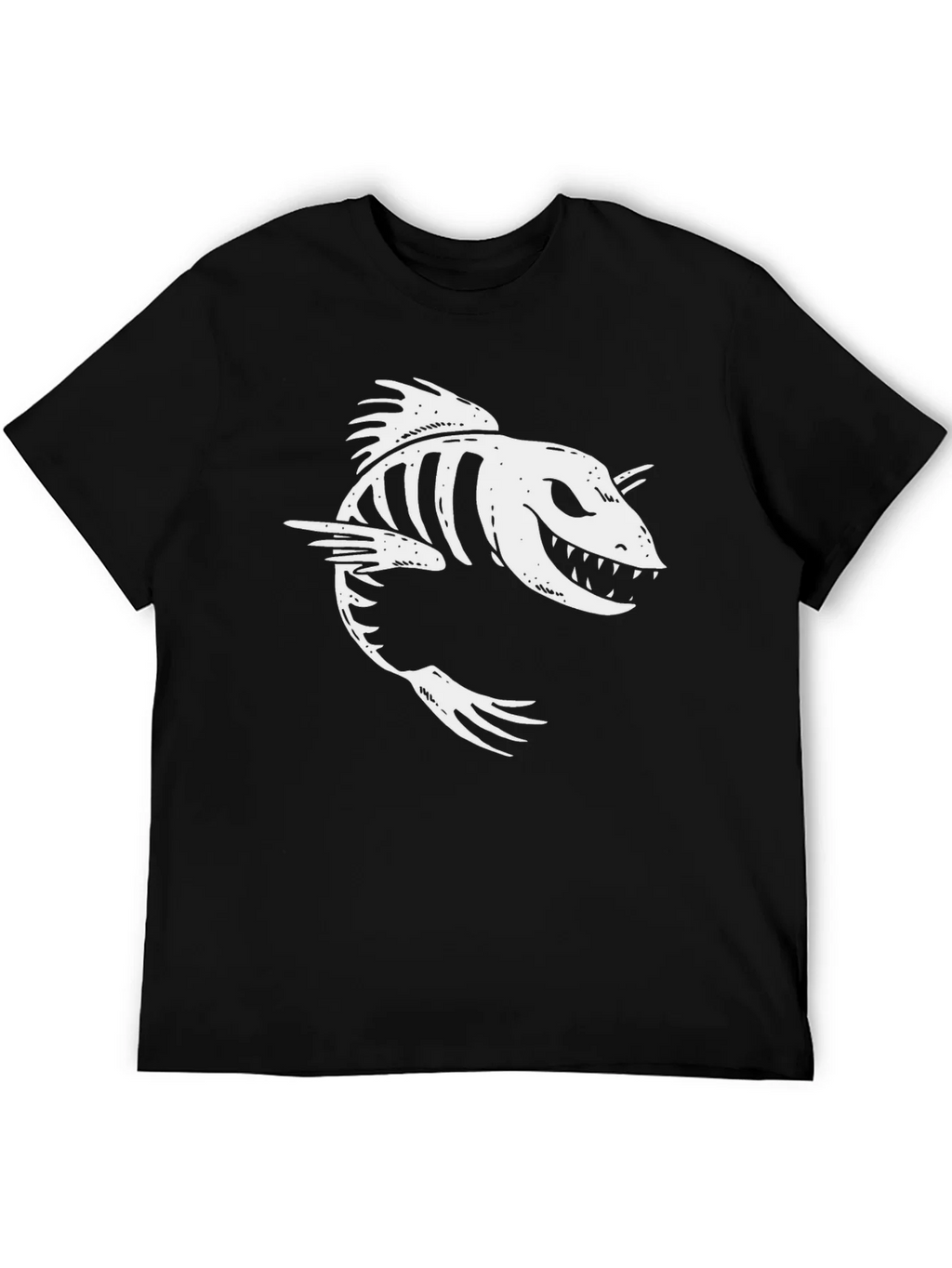 Creepy Fish Skeleton Graphic Tee - Mens Black T-Shirt product image 5