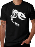 Creepy Fish Skeleton Graphic Tee - Mens Black T-Shirt product image 1