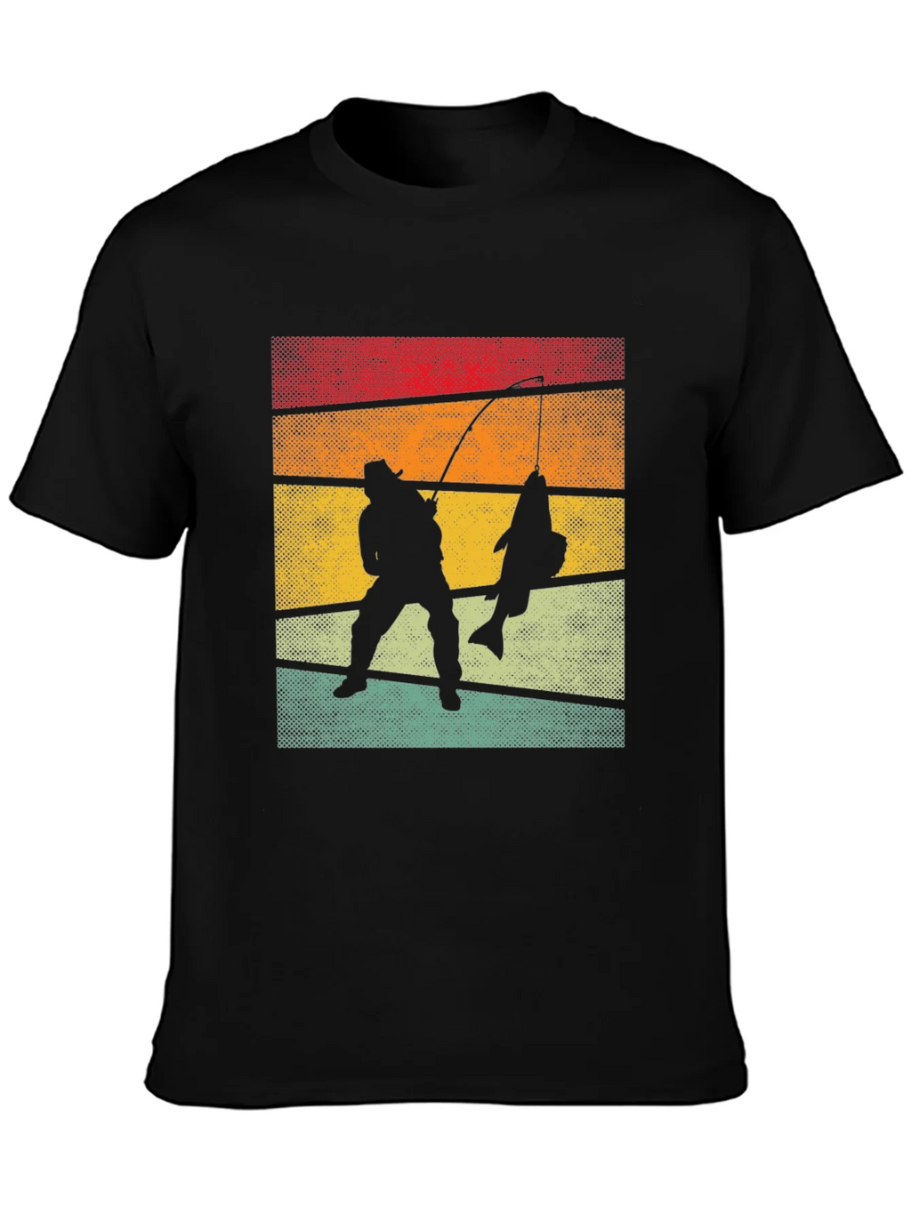 Retro Fishing T-Shirt Fisherman Silhouette Tee product image 3