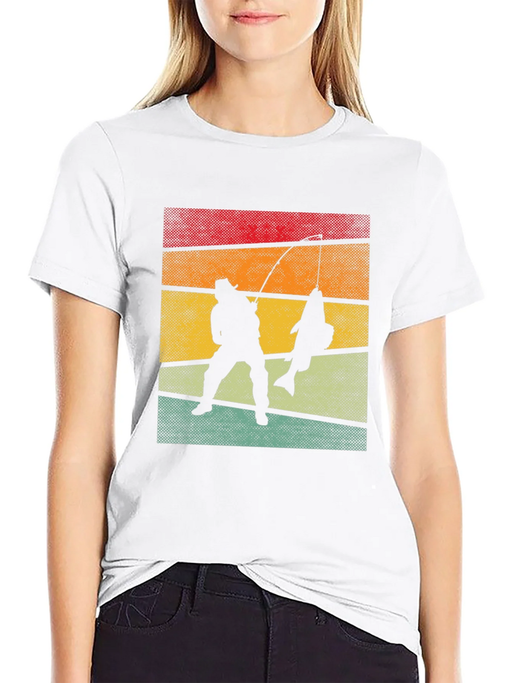 Retro Fishing T-Shirt Fisherman Silhouette Tee product image 8
