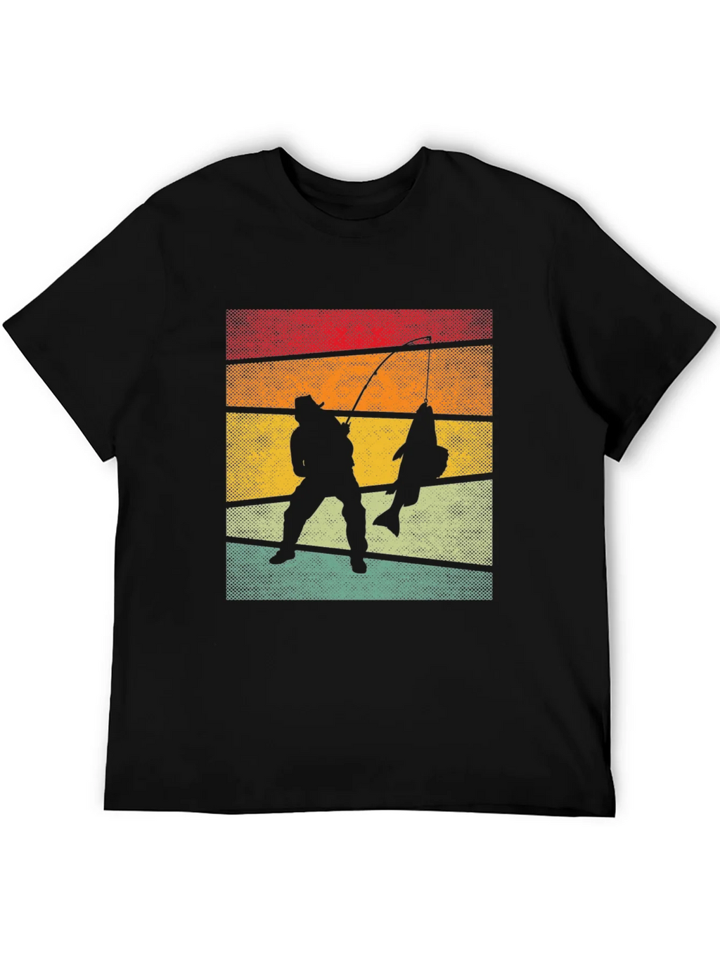 Retro Fishing T-Shirt Fisherman Silhouette Tee product image 5