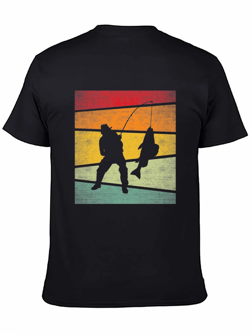 Retro Fishing T-Shirt Fisherman Silhouette Tee product image 4