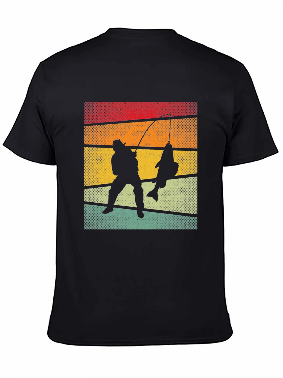 Retro Fishing T-Shirt Fisherman Silhouette Tee product image 4