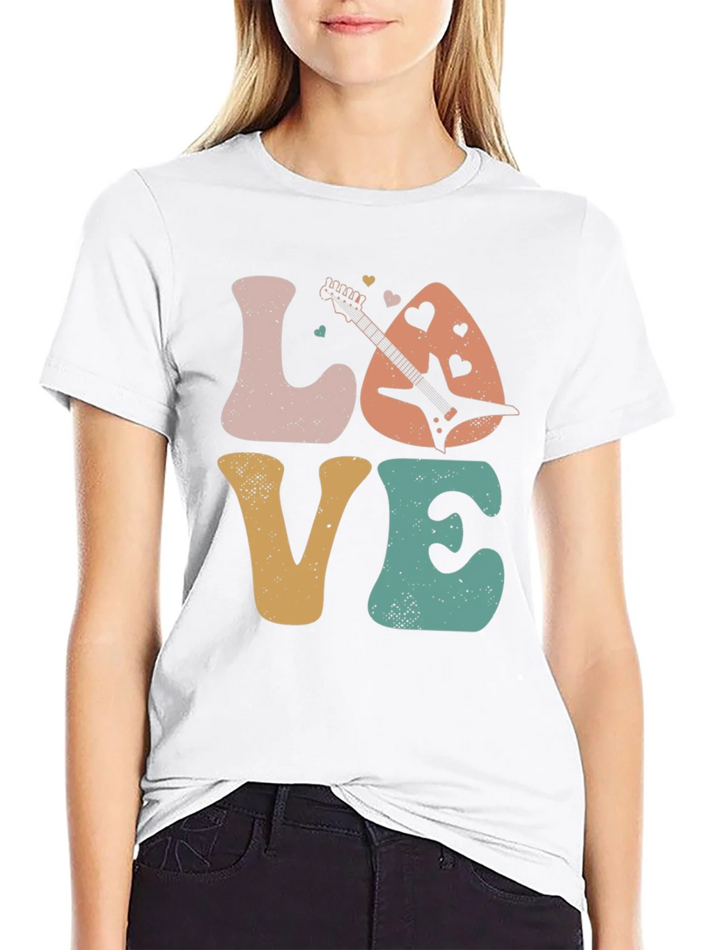 Love Guitar Graphic T-Shirt Retro Style product image 6