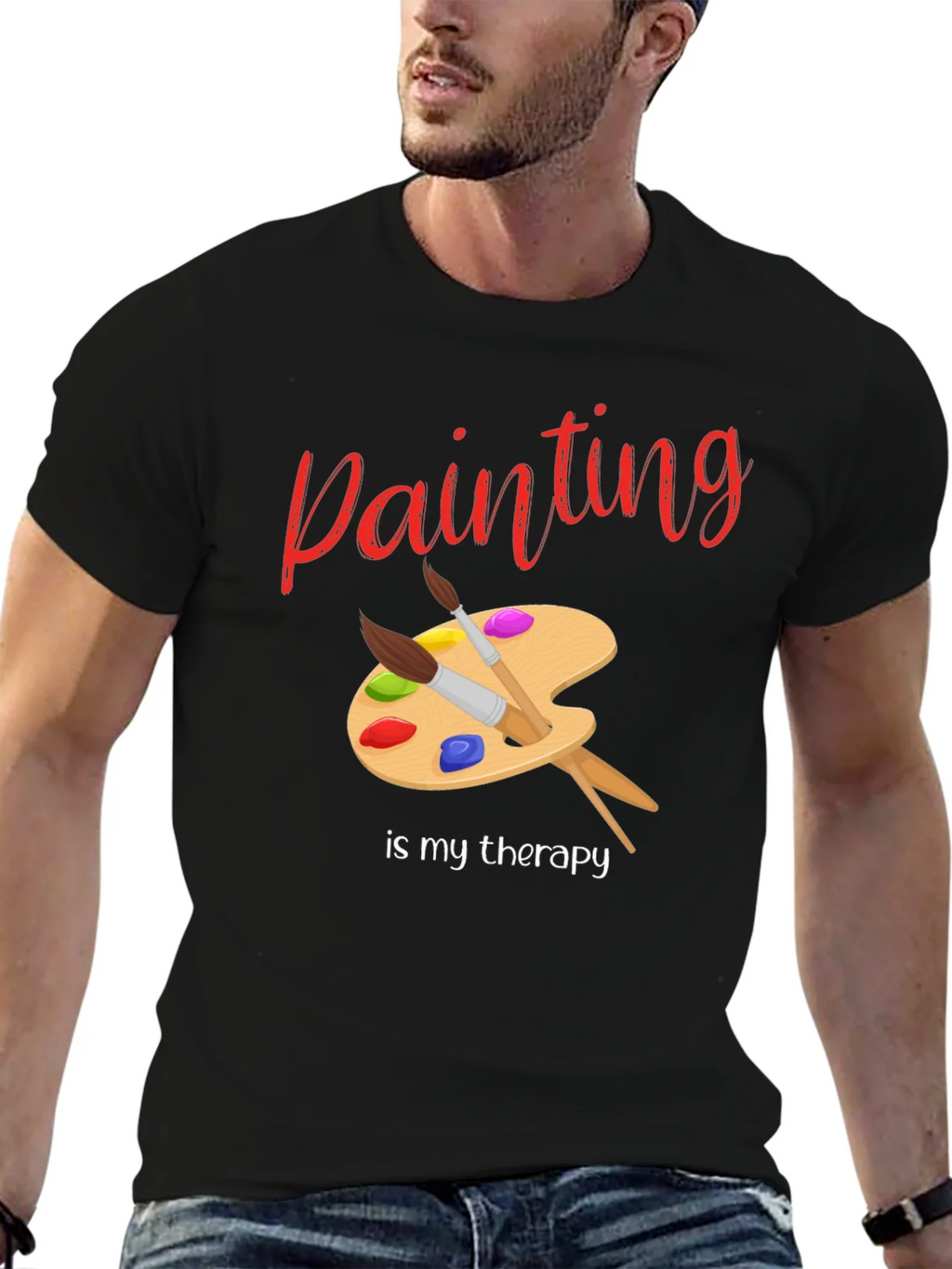 Painting Is My Therapy T-Shirt - Artist Palette Design product image 6