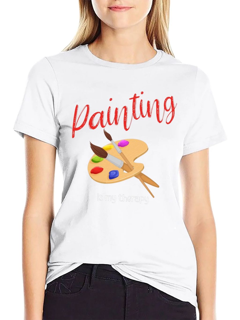 Painting Is My Therapy T-Shirt - Artist Palette Design product image 8