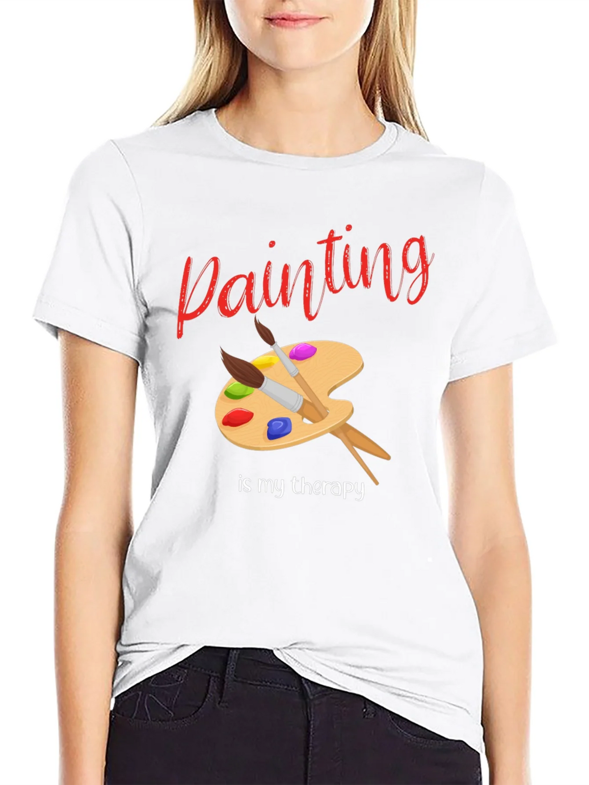 Painting Is My Therapy T-Shirt - Artist Palette Design product image 8