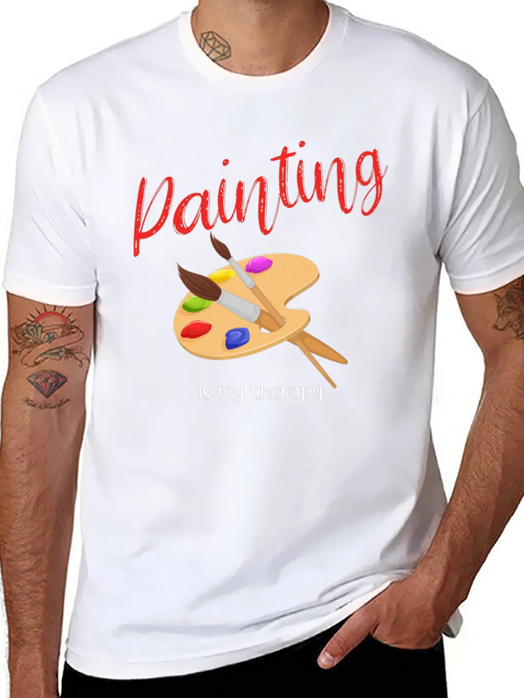 Painting Is My Therapy T-Shirt - Artist Palette Design product image 7