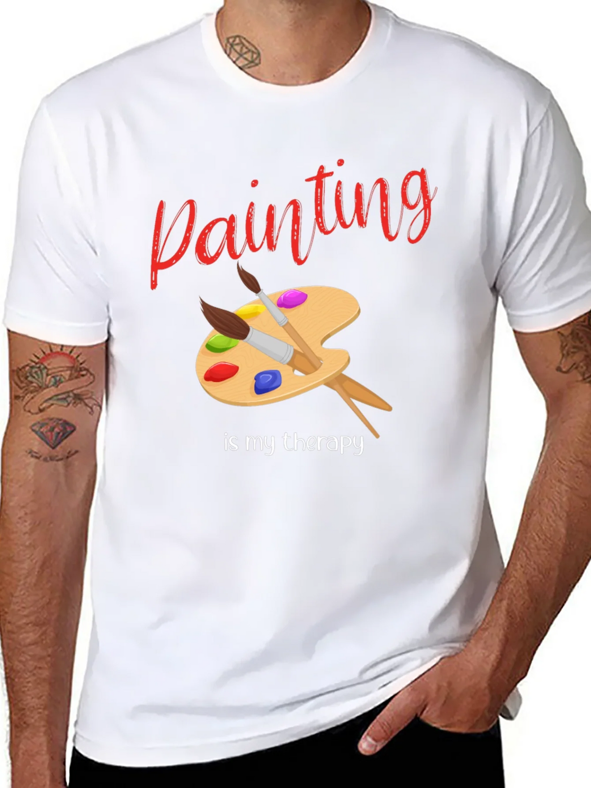 Painting Is My Therapy T-Shirt - Artist Palette Design product image 7