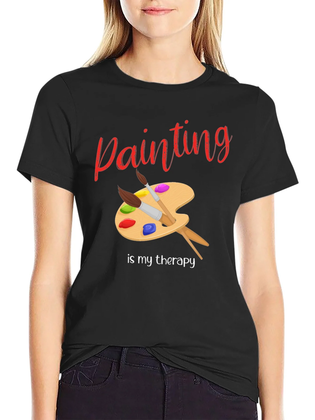Painting Is My Therapy T-Shirt - Artist Palette Design product image 2