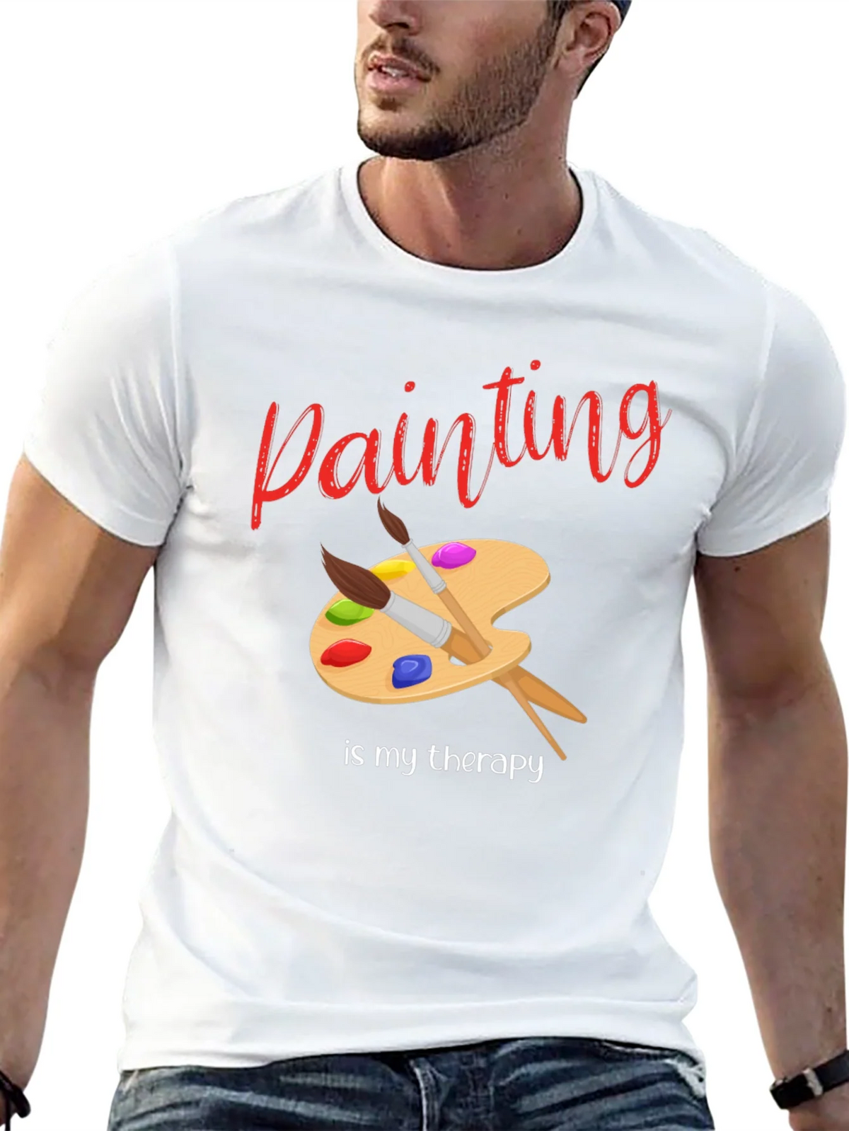 Painting Is My Therapy T-Shirt - Artist Palette Design product image 12