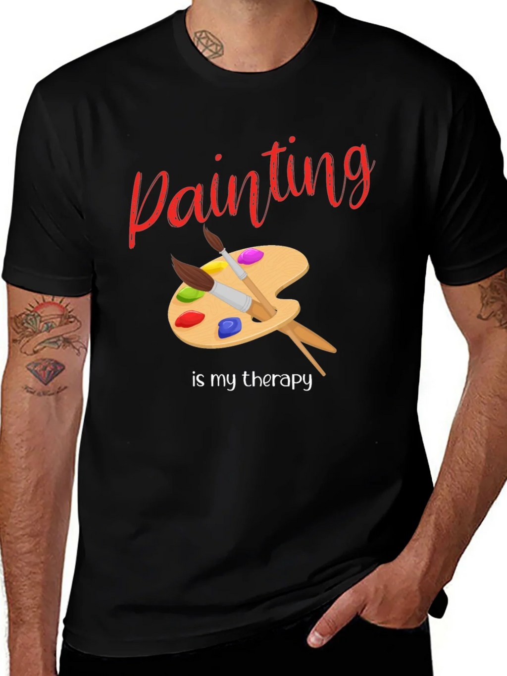 Painting Is My Therapy T-Shirt - Artist Palette Design product image 1