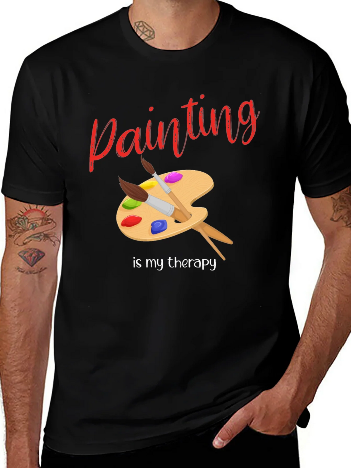 Painting Is My Therapy T-Shirt - Artist Palette Design product image 1