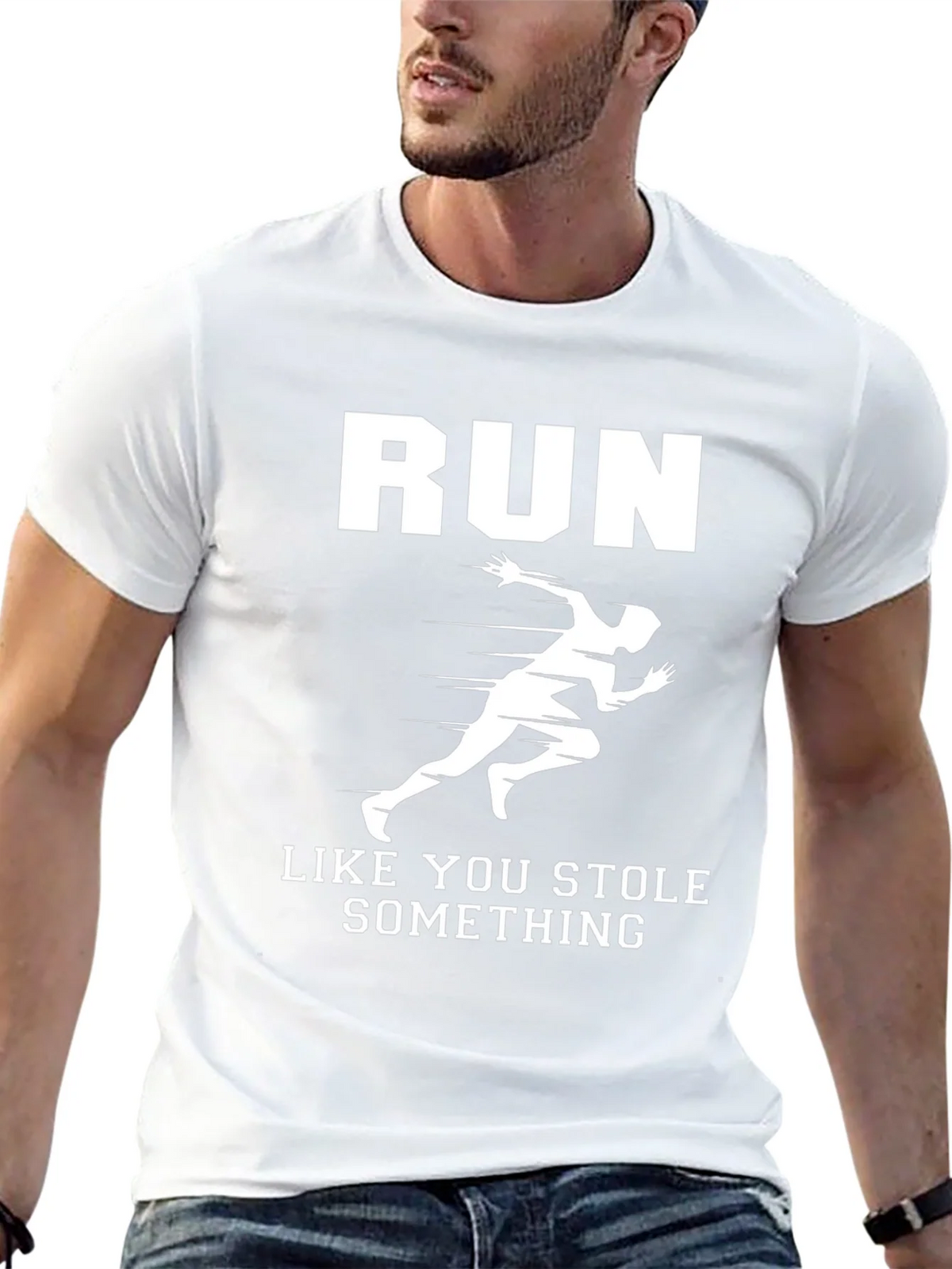 Run Like You Stole Something Black Graphic Tee product image 12