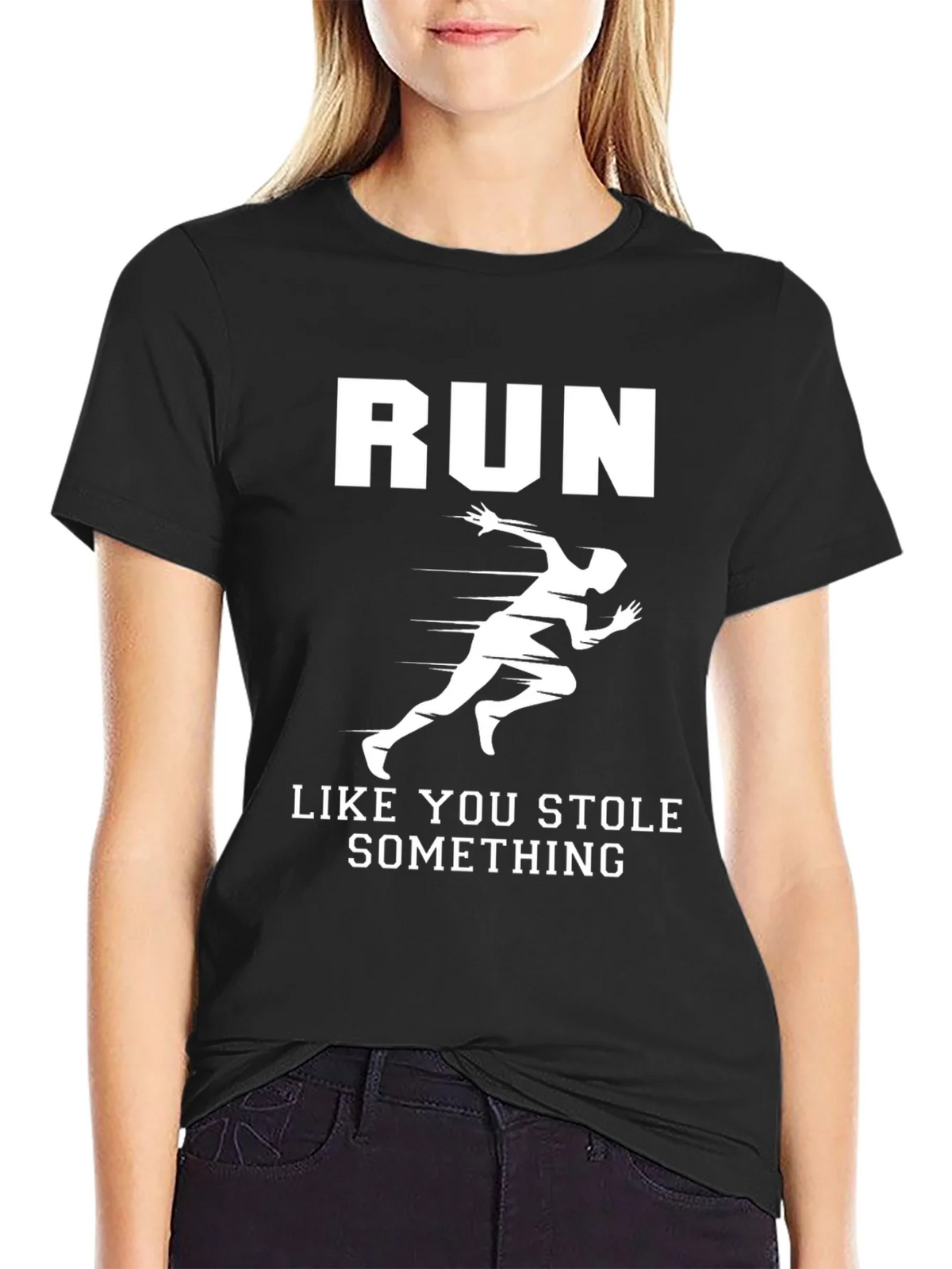 Run Like You Stole Something Black Graphic Tee product image 2