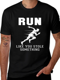 Run Like You Stole Something Black Graphic Tee product image 1