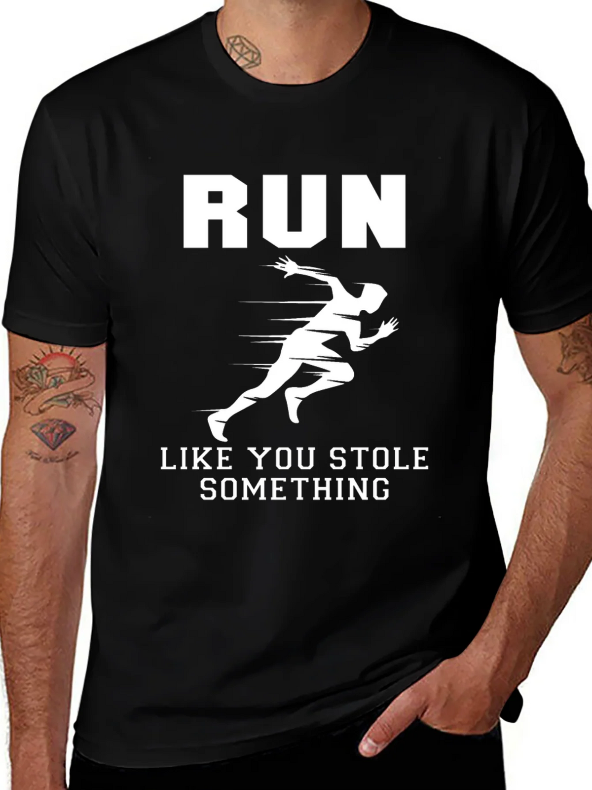 Run Like You Stole Something Black Graphic Tee product image 1