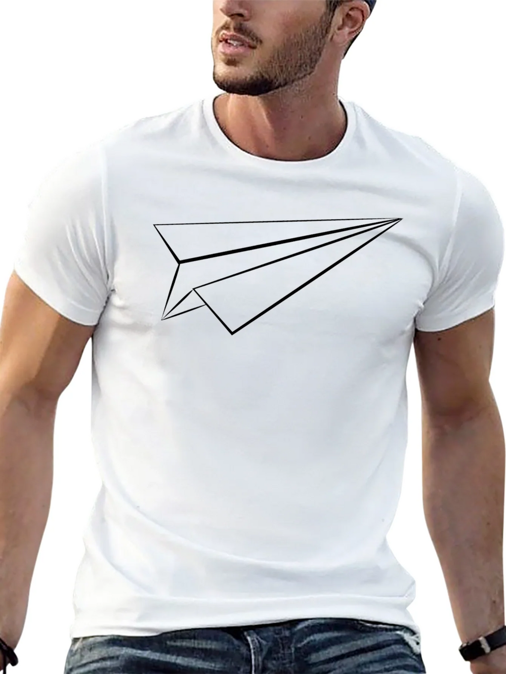 Paper Airplane Graphic Tee - Black Modern Design product image 11