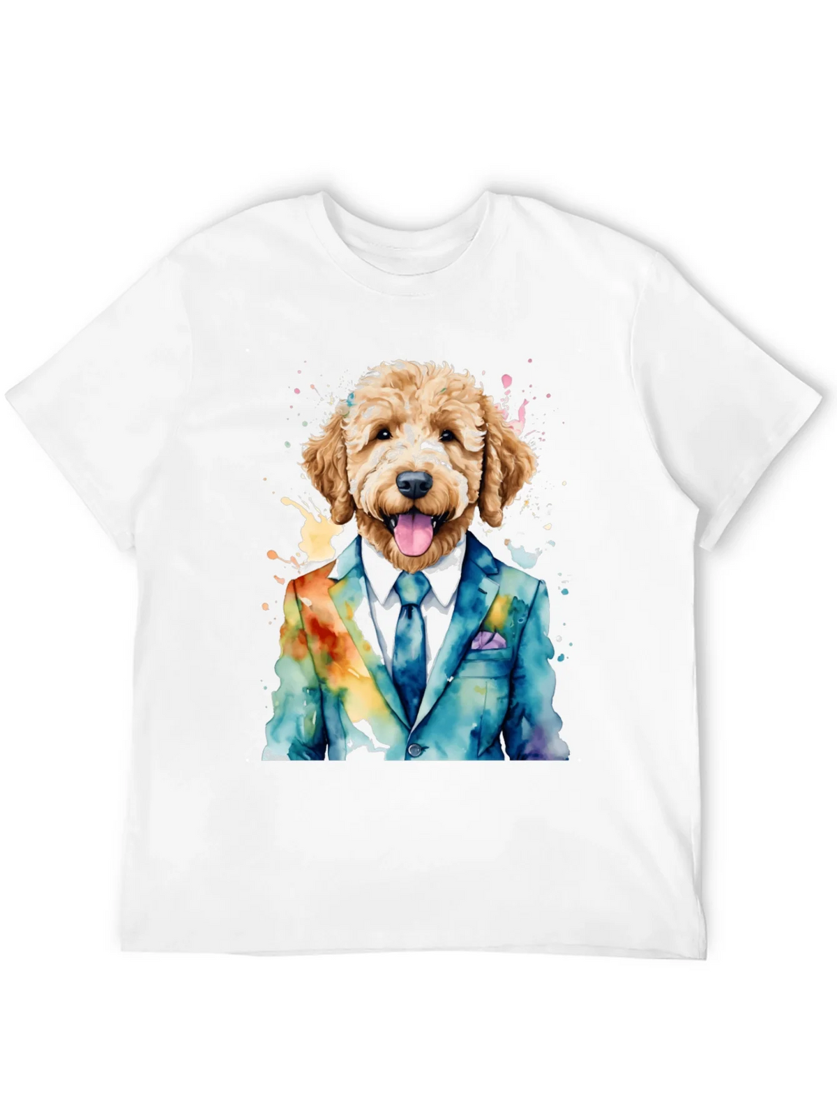 Doodle Dog in Suit T-Shirt - Unique Watercolor Design product image 5