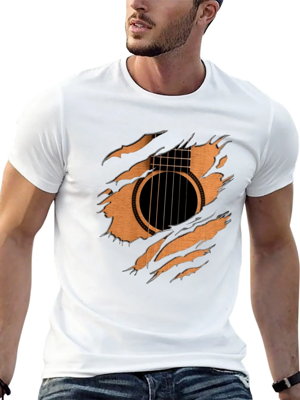 Guitar Inside T-Shirt - Ripped Effect Design product image 12