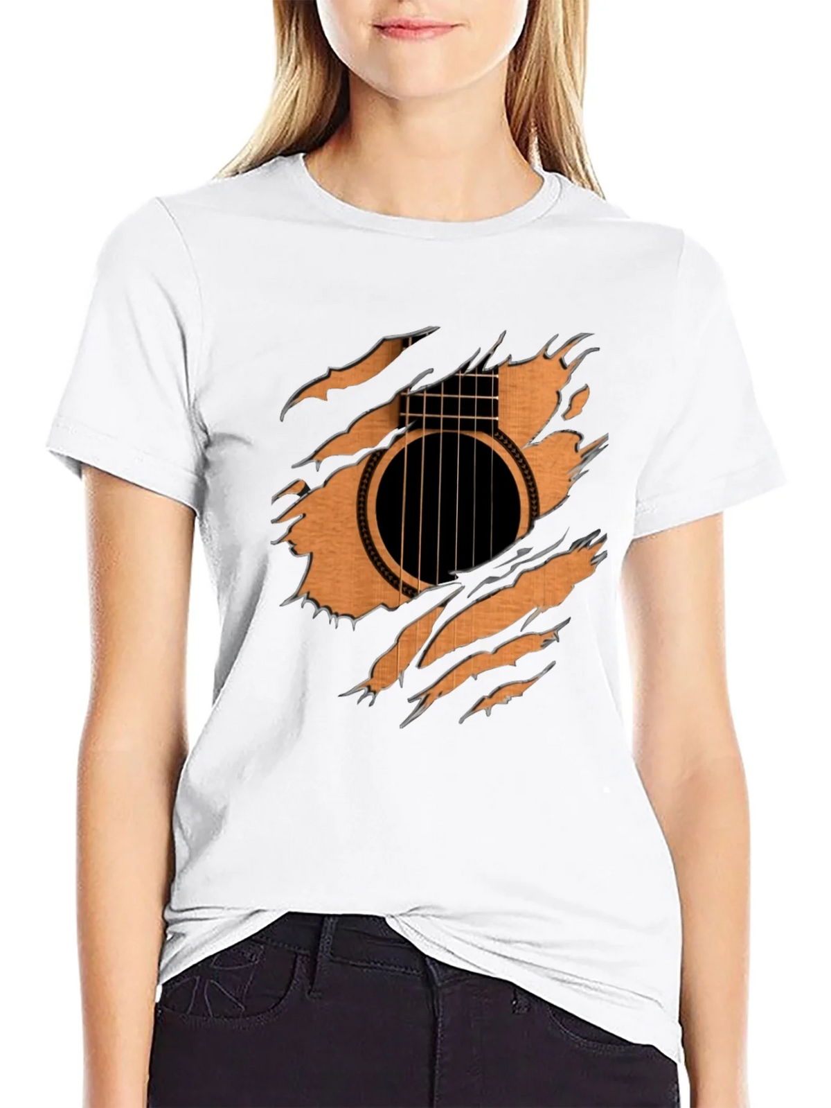 Guitar Inside T-Shirt - Ripped Effect Design product image 8