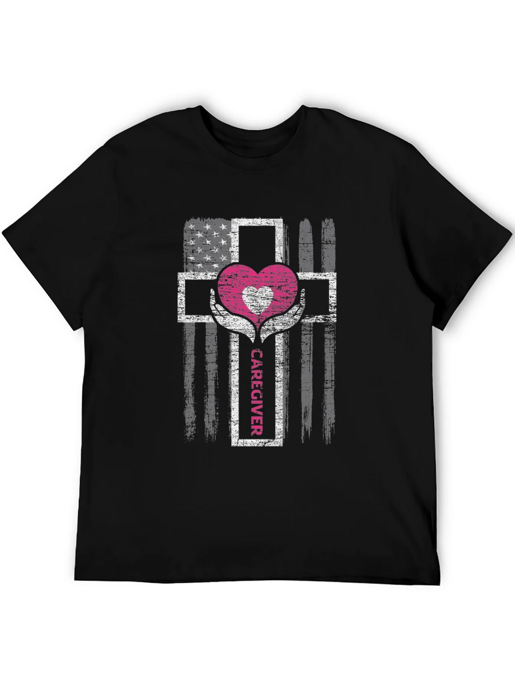 Caregiver Heart Cross Graphic T-Shirt product image 5