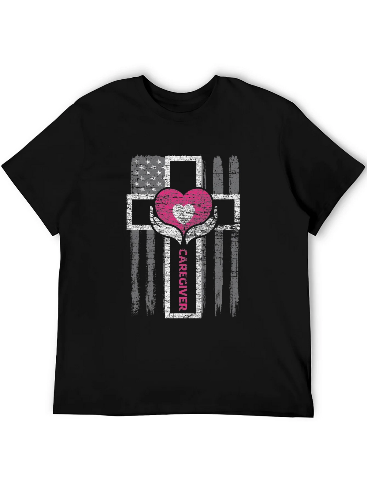 Caregiver Heart Cross Graphic T-Shirt product image 5