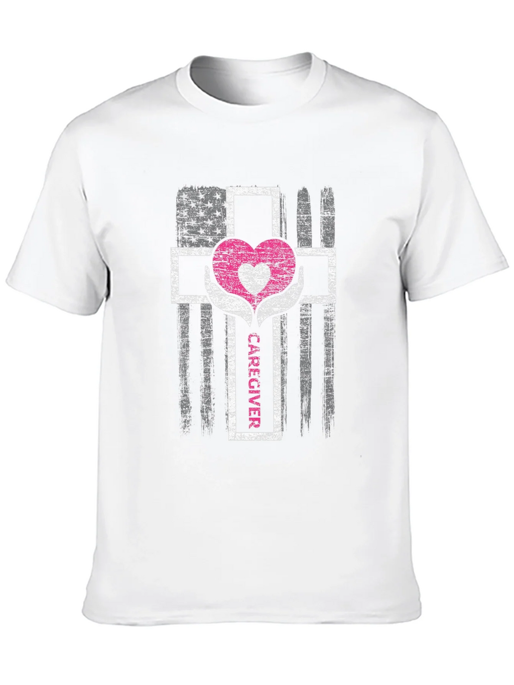Caregiver Heart Cross Graphic T-Shirt product image 9