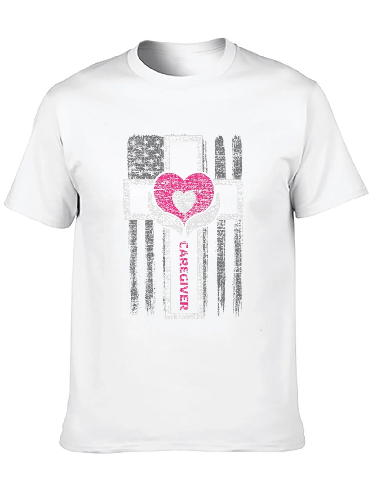 Caregiver Heart Cross Graphic T-Shirt product image 9